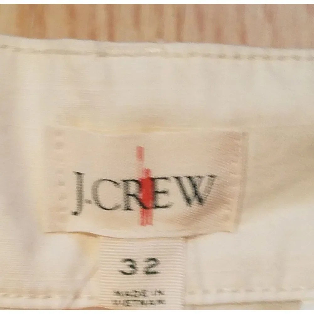 J Crew Cargo Pants Womens‎ 32 Natural Beige Ripstop Cotton Wide Leg BW538